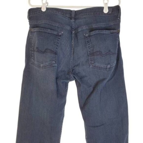 7 For All Mankind Men’s The Straight Vintage Perennial Dark Wash Jeans 34 - Picture 5 of 11